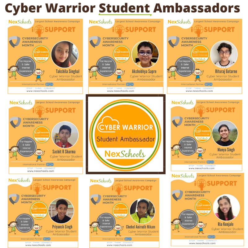 Cyber Warrior Student Ambassadors, Middle School Students, Cyber Warrior Children, Cyber Ambassador Students Middle & High School, Be Cyber Cyber Warrior Students